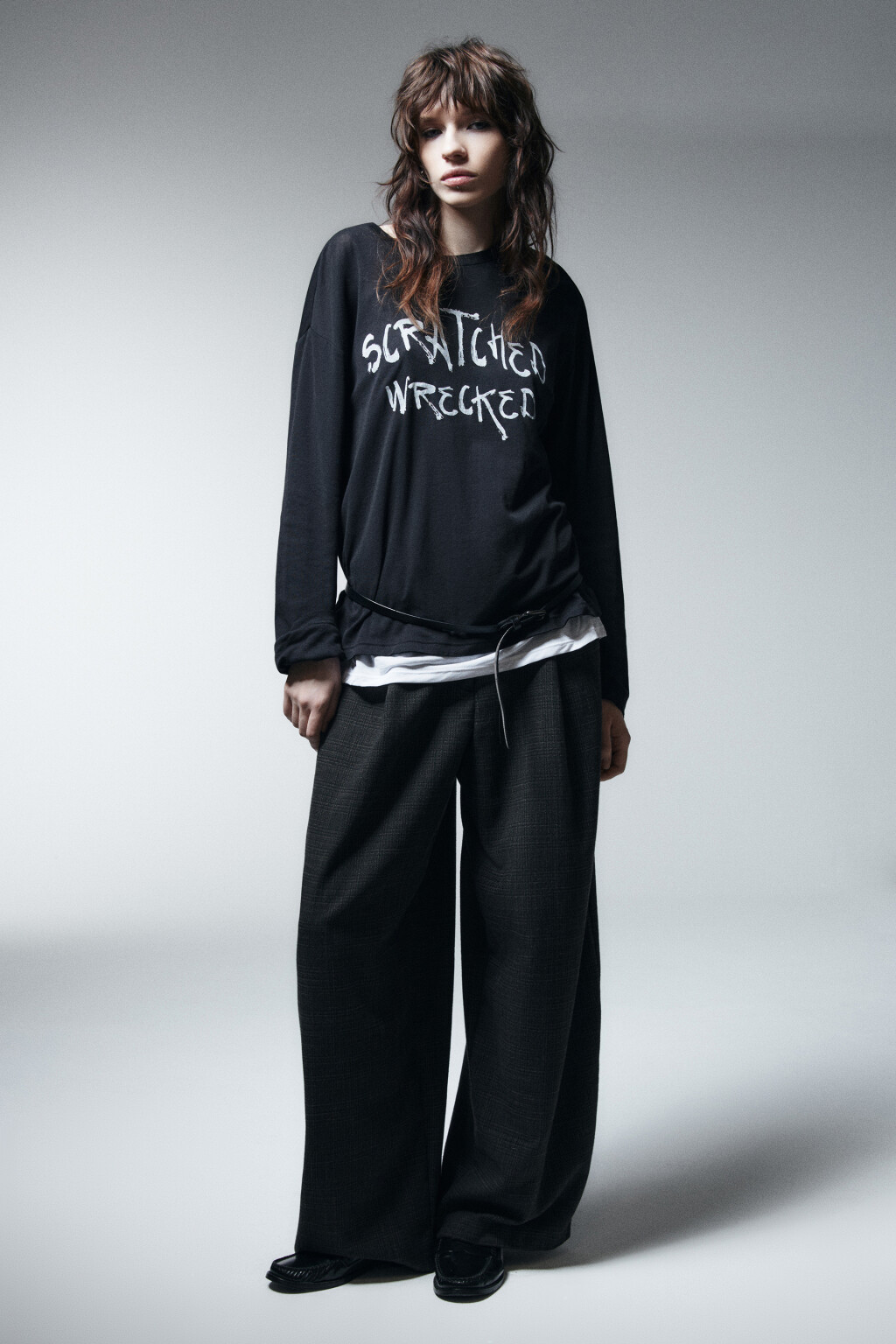 Лонгслив хлопковый с принтом - цвет черный - 4