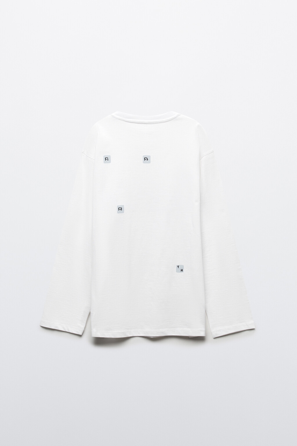 Лонгслив хлопковый oversize с принтом - цвет белый - 2