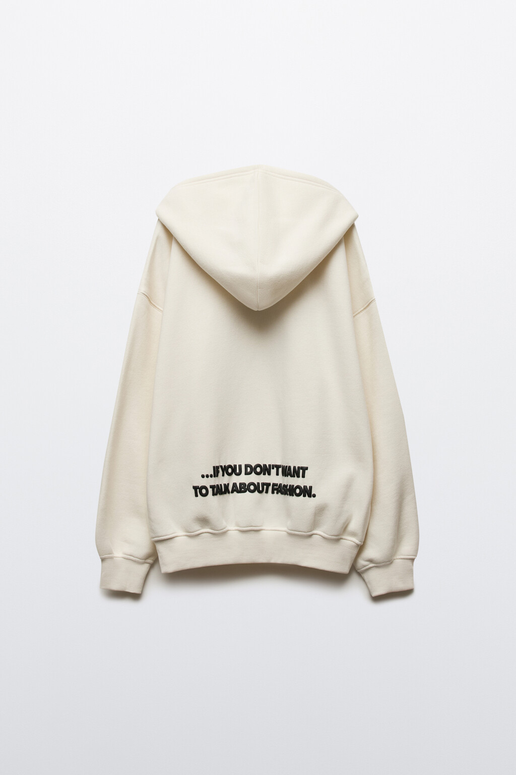 Худи утепленная с принтом - цвет бежевый - 2