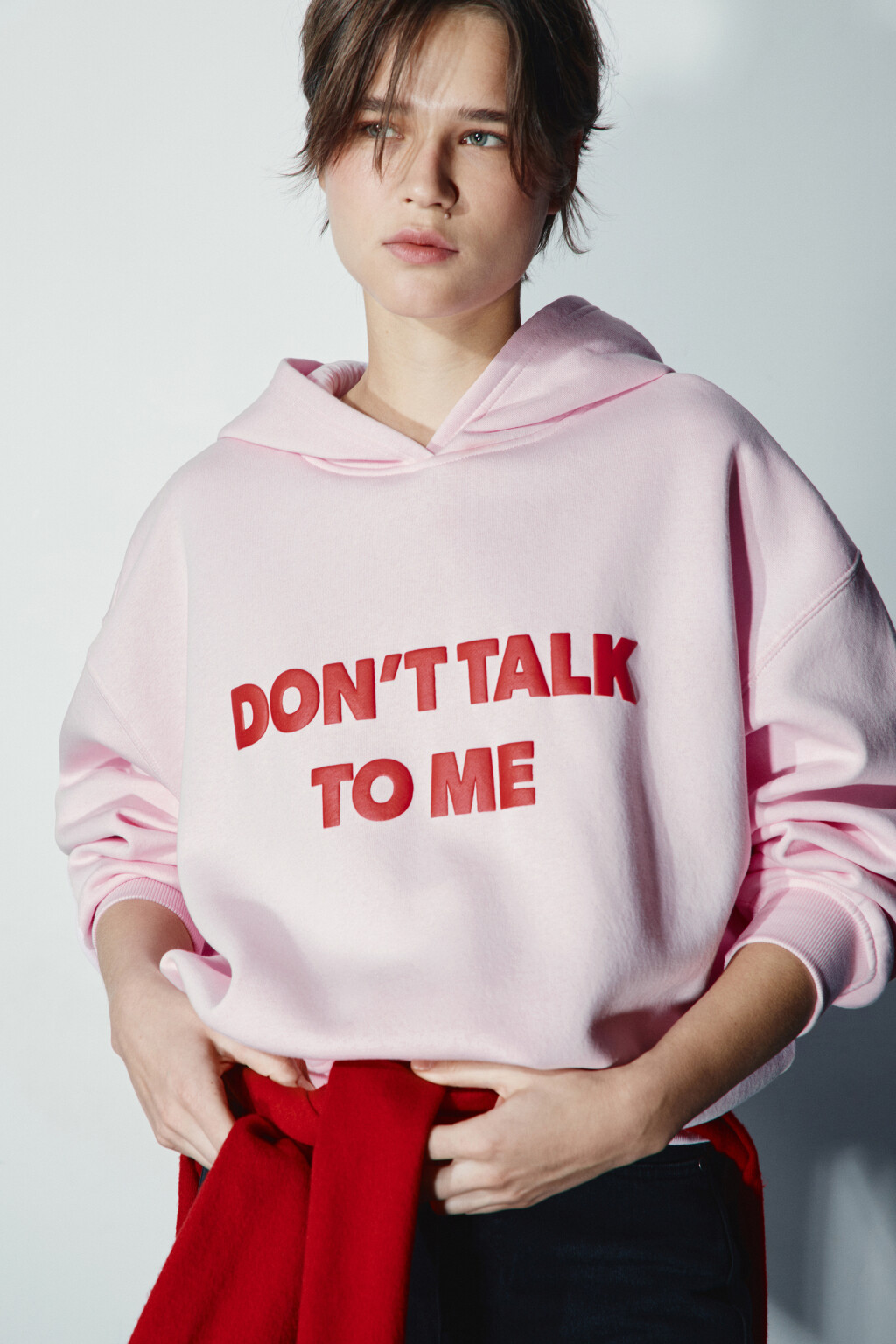 Худи утепленная с принтом - цвет розовый - 2