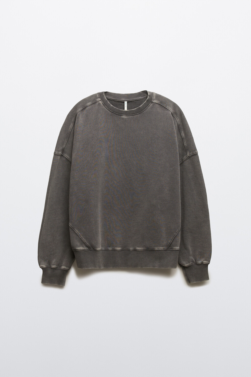 Свитшот с вареным эффектом - цвет серый - 1