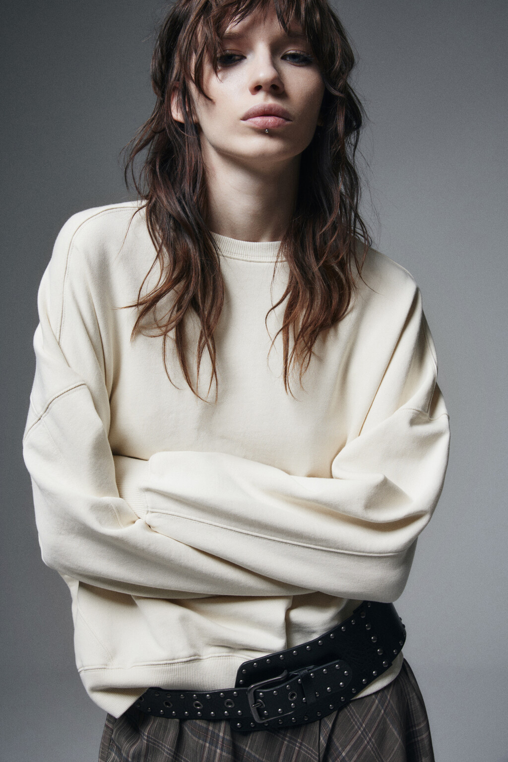 Свитшот с вареным эффектом - цвет бежевый - 1