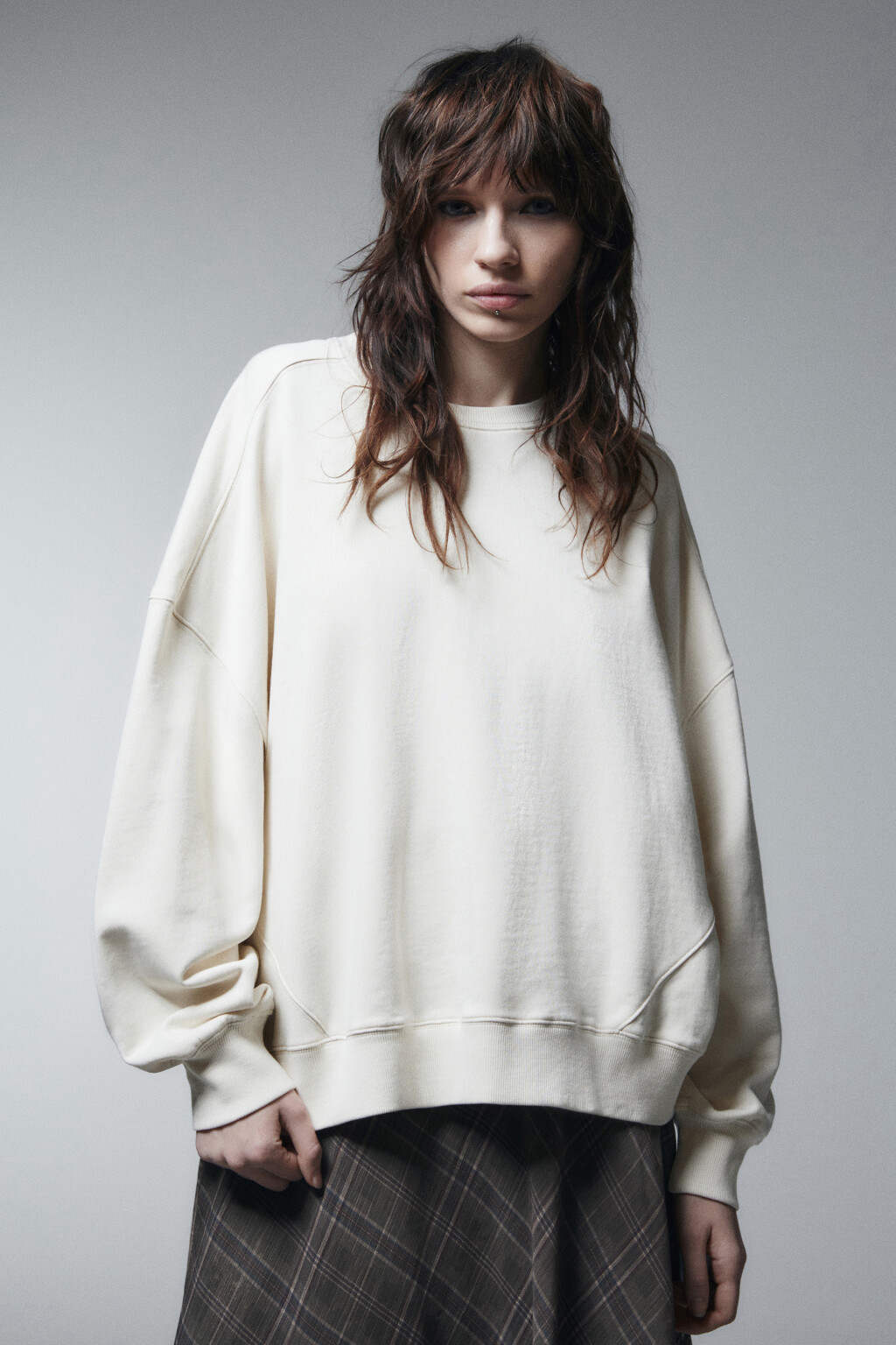 Свитшот с вареным эффектом - цвет бежевый - 2