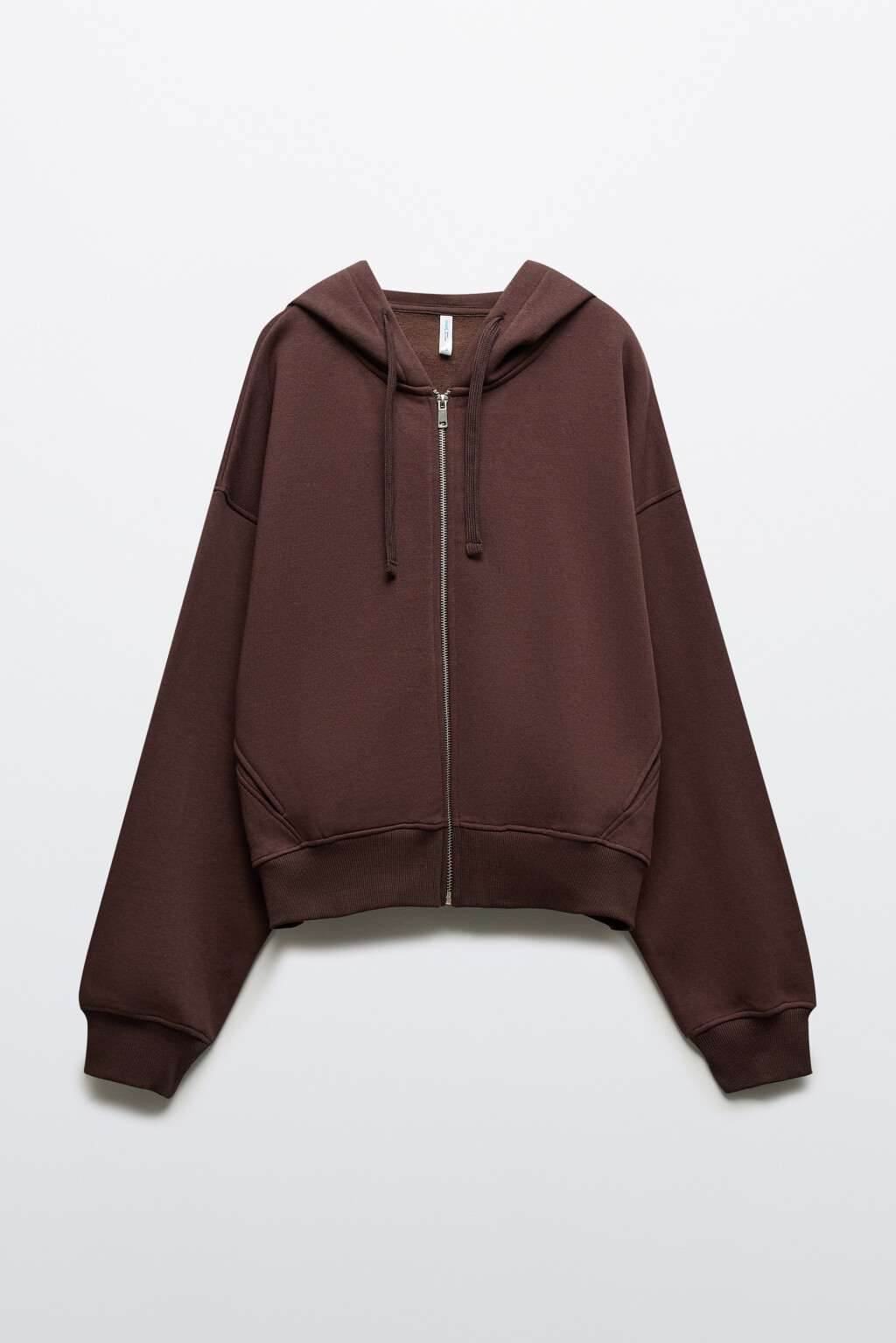 Худи-зипка с капюшоном из футера - цвет коричневый - 1