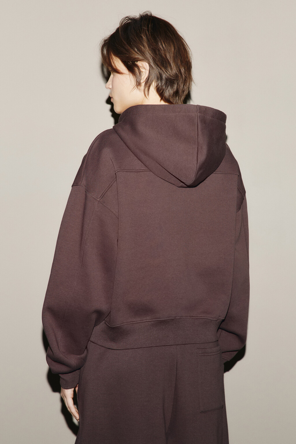 Худи-зипка с капюшоном из футера - цвет коричневый - 3