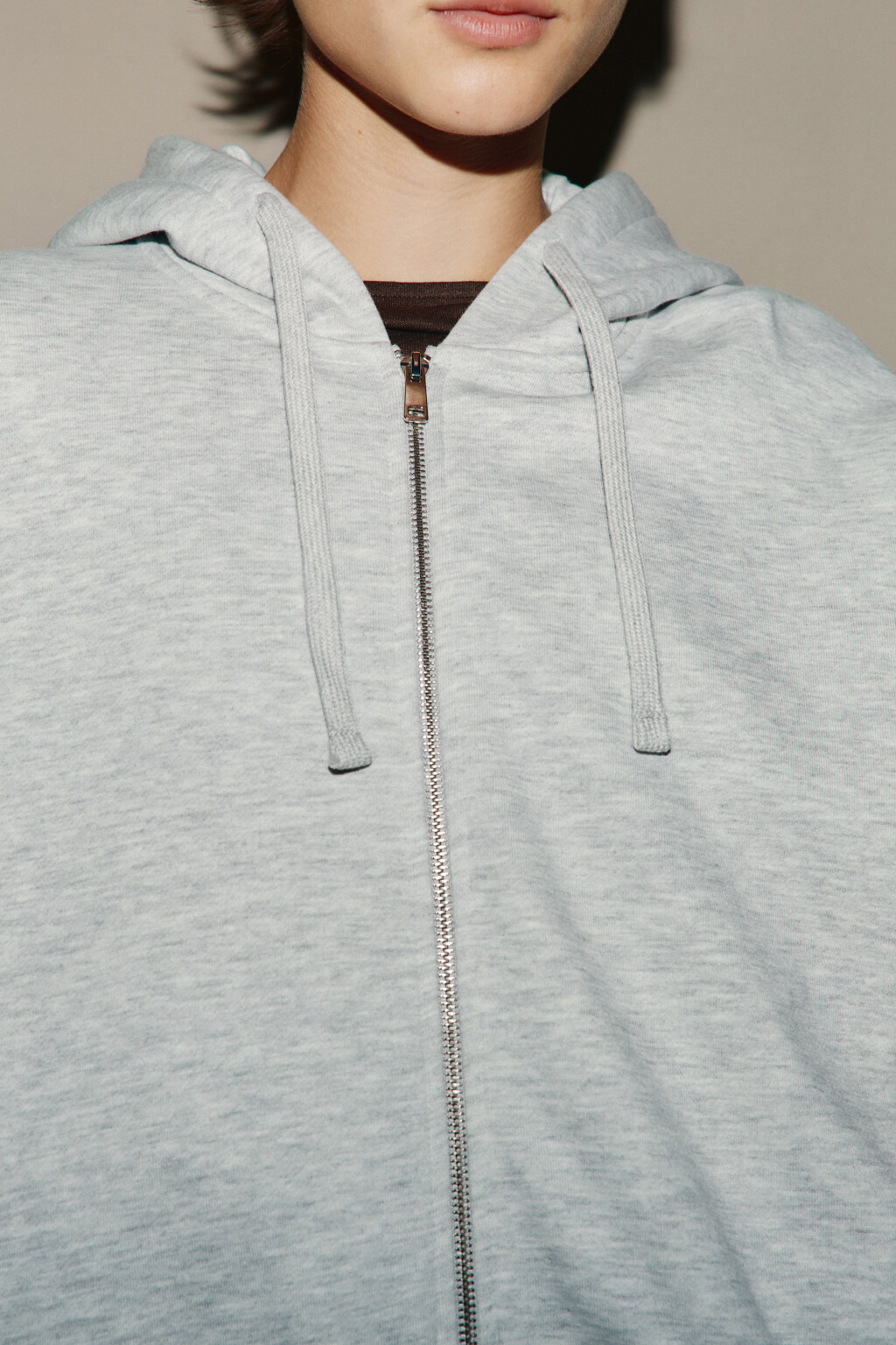 Худи-зипка с капюшоном из футера - цвет серый - 6