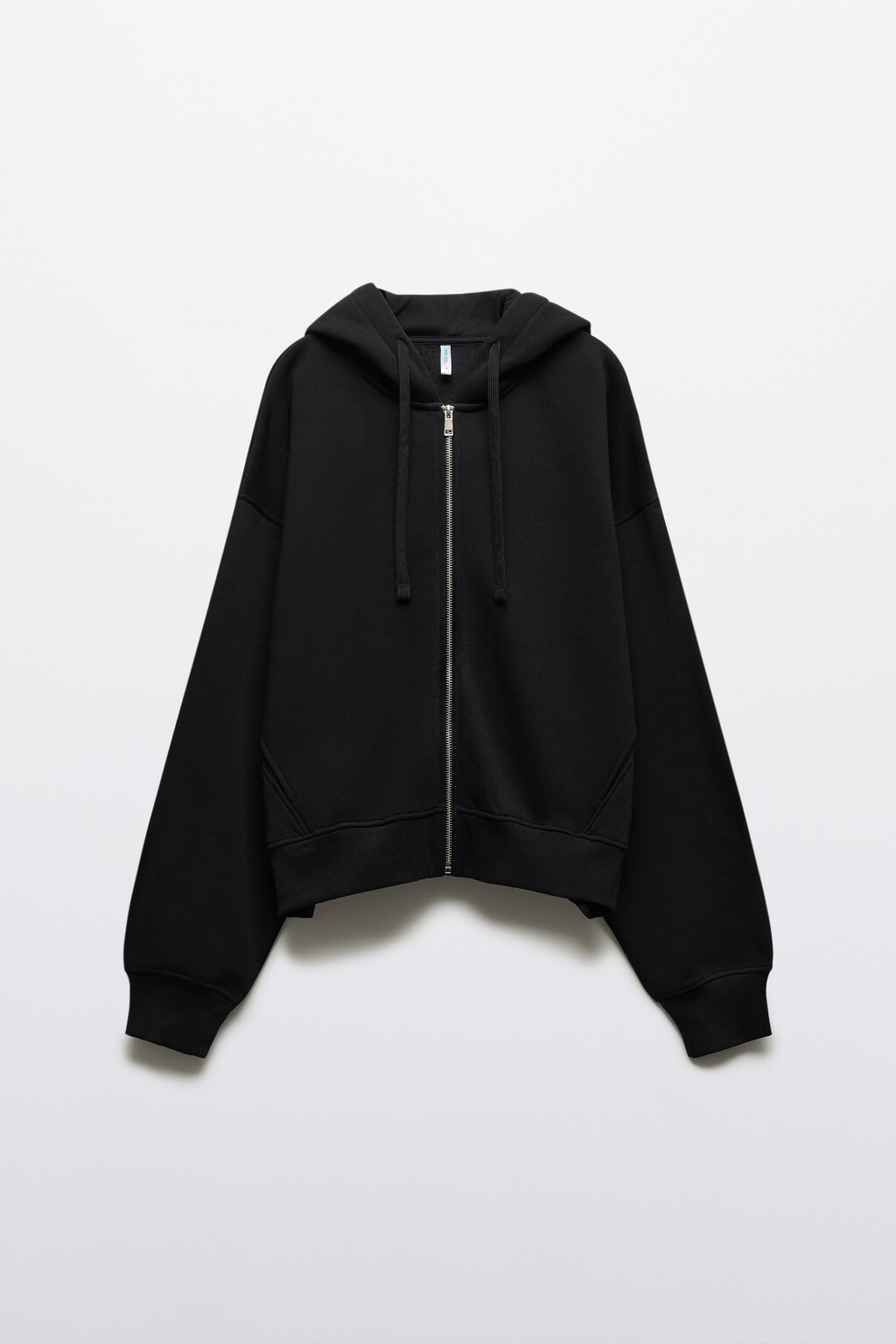 Худи-зипка с капюшоном из футера - цвет черный - 1
