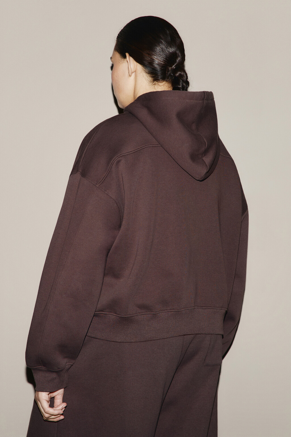 Худи-зипка с капюшоном из футера - цвет коричневый - 5