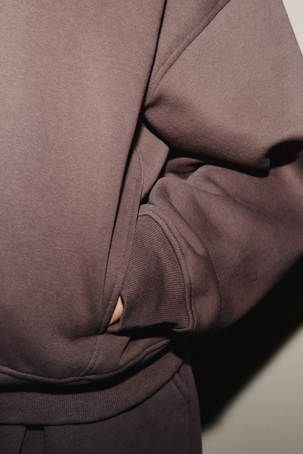 Худи-зипка с капюшоном из футера - цвет коричневый - 8