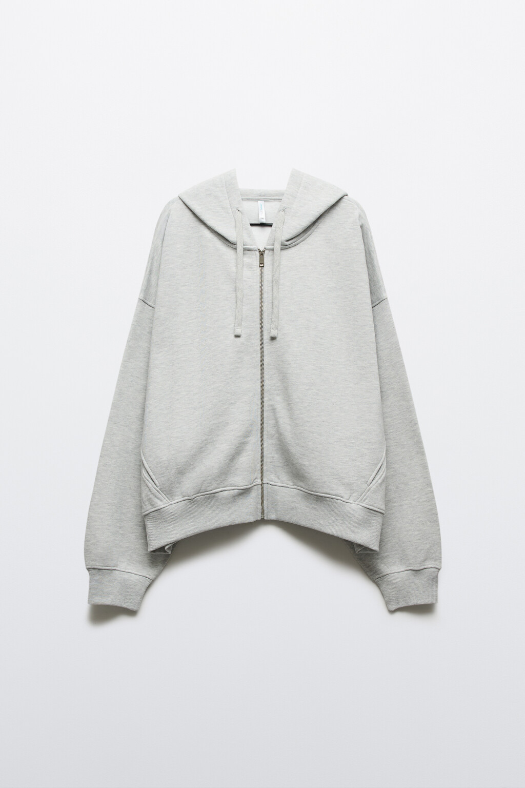 Худи-зипка с капюшоном из футера - цвет серый - 1