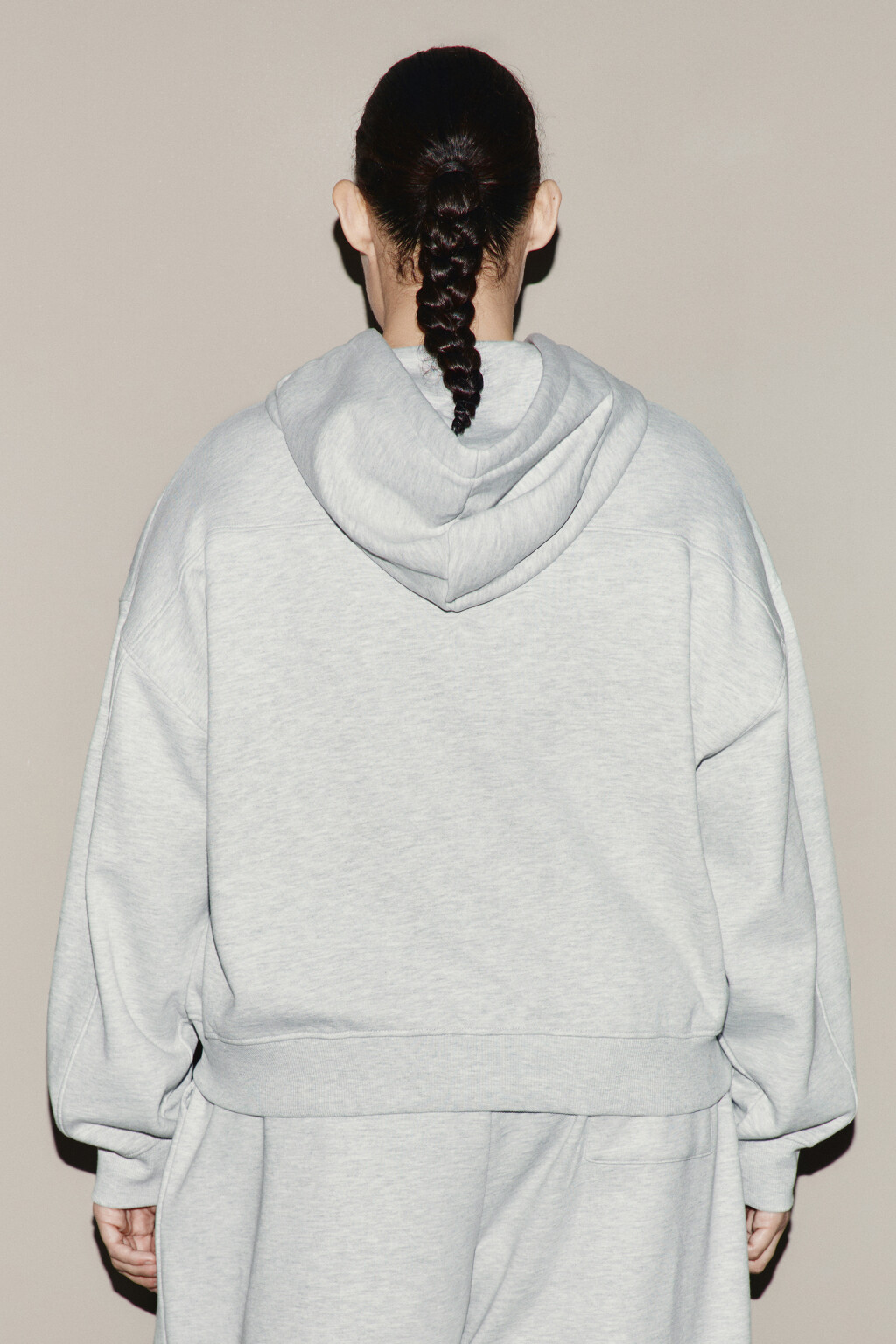Худи-зипка с капюшоном из футера - цвет серый - 3