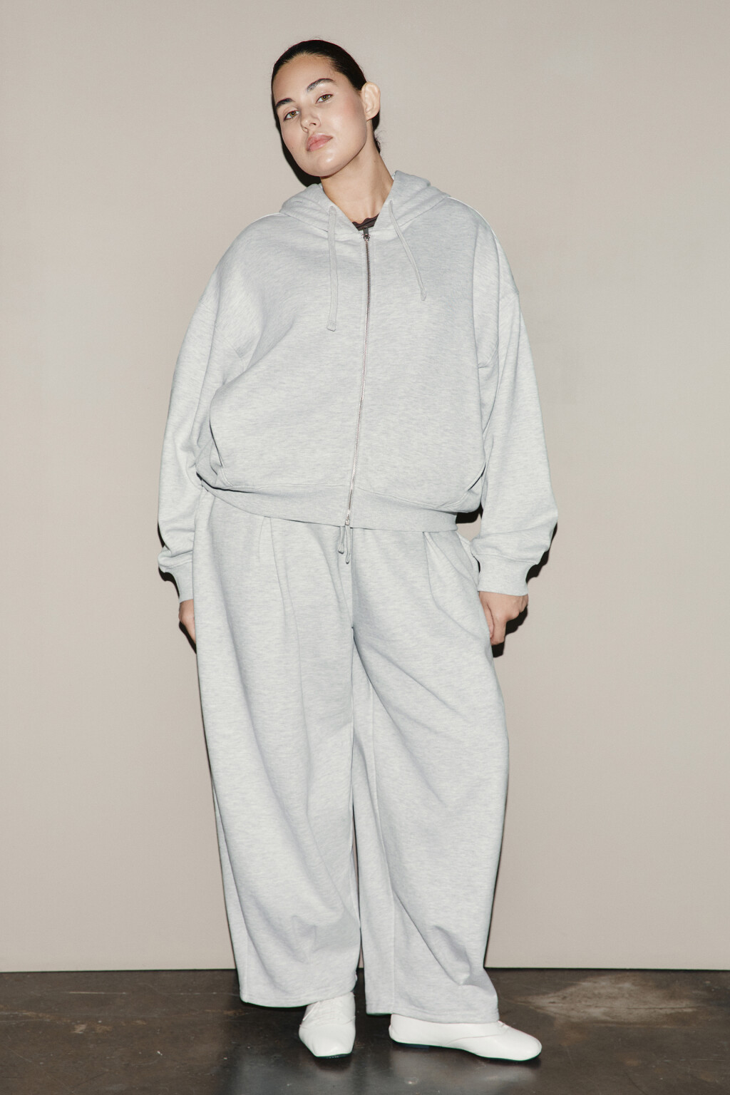 Худи-зипка с капюшоном из футера - цвет серый - 4