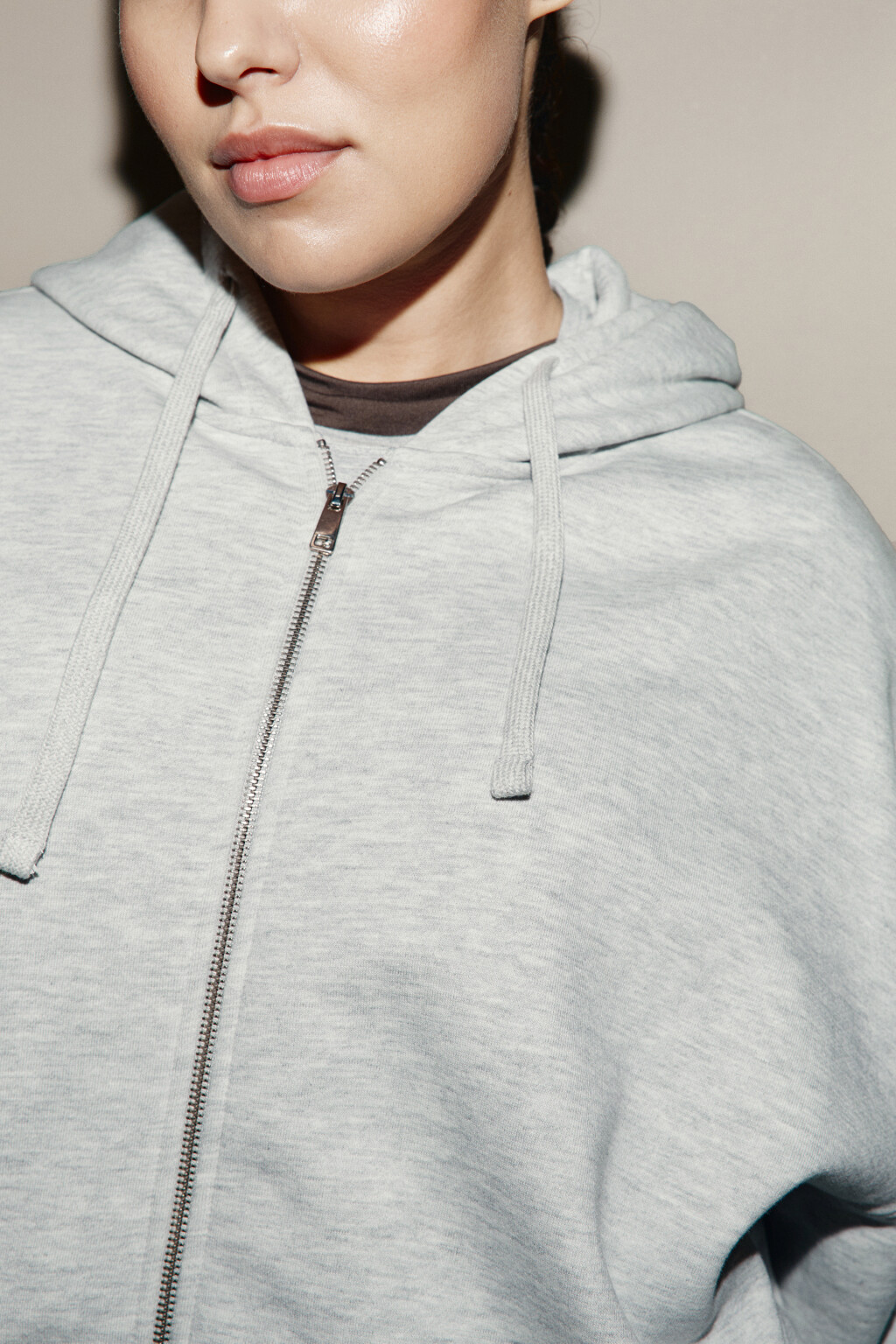 Худи-зипка с капюшоном из футера - цвет серый - 5