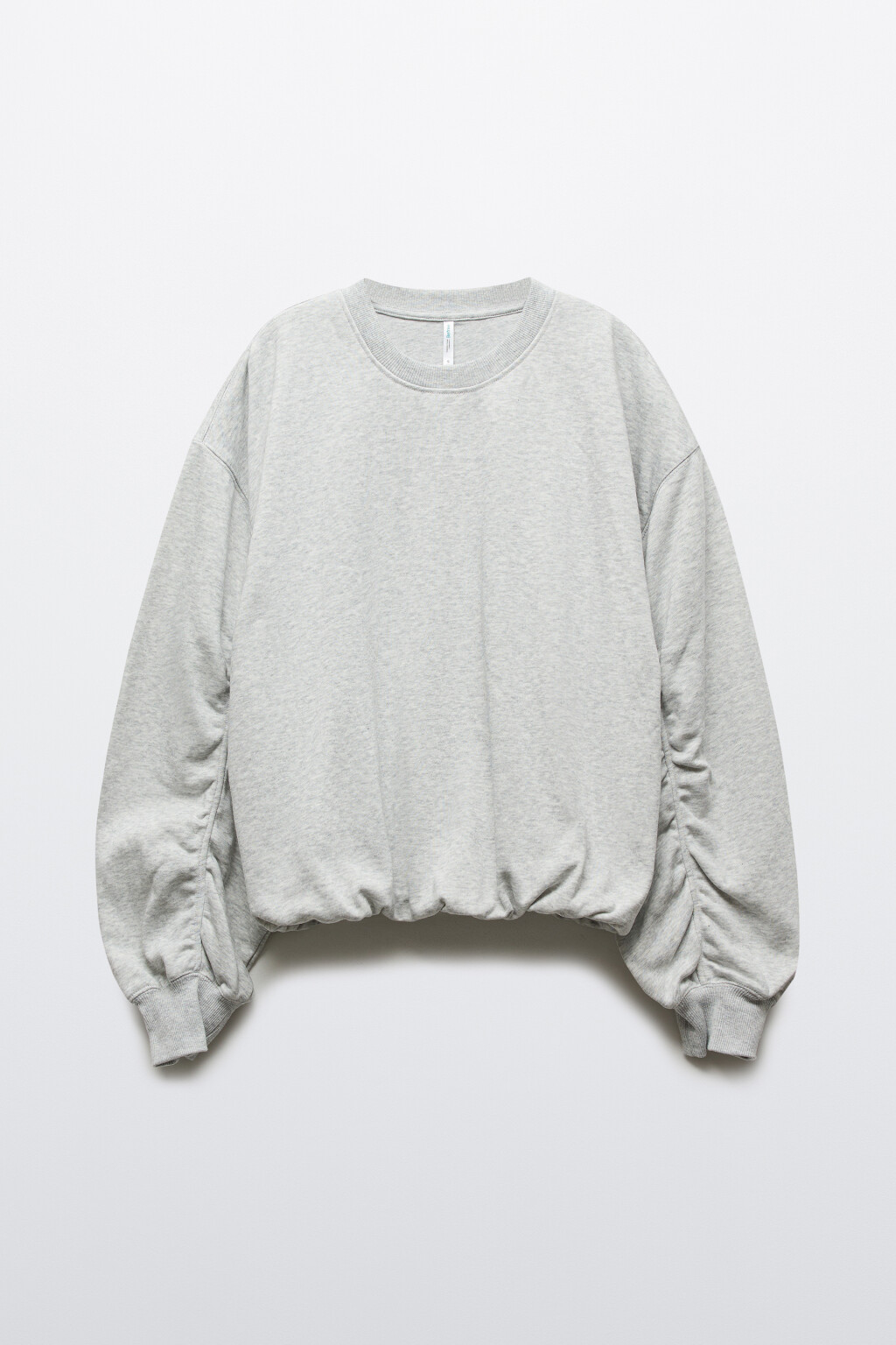 Свитшот из футера с декоративными складками - цвет серый - 1