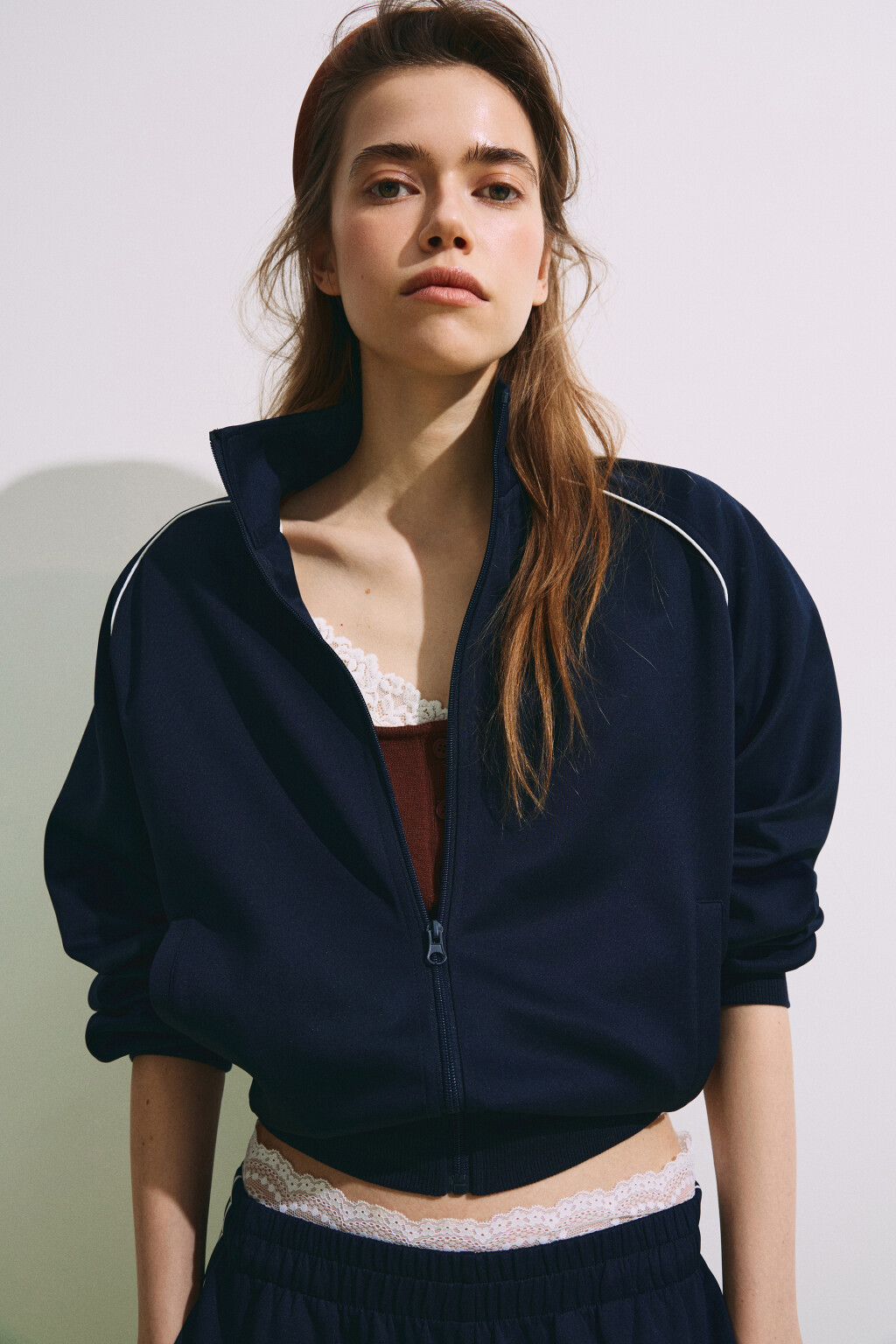 Куртка-олимпийка с лампасами - цвет синий - 2