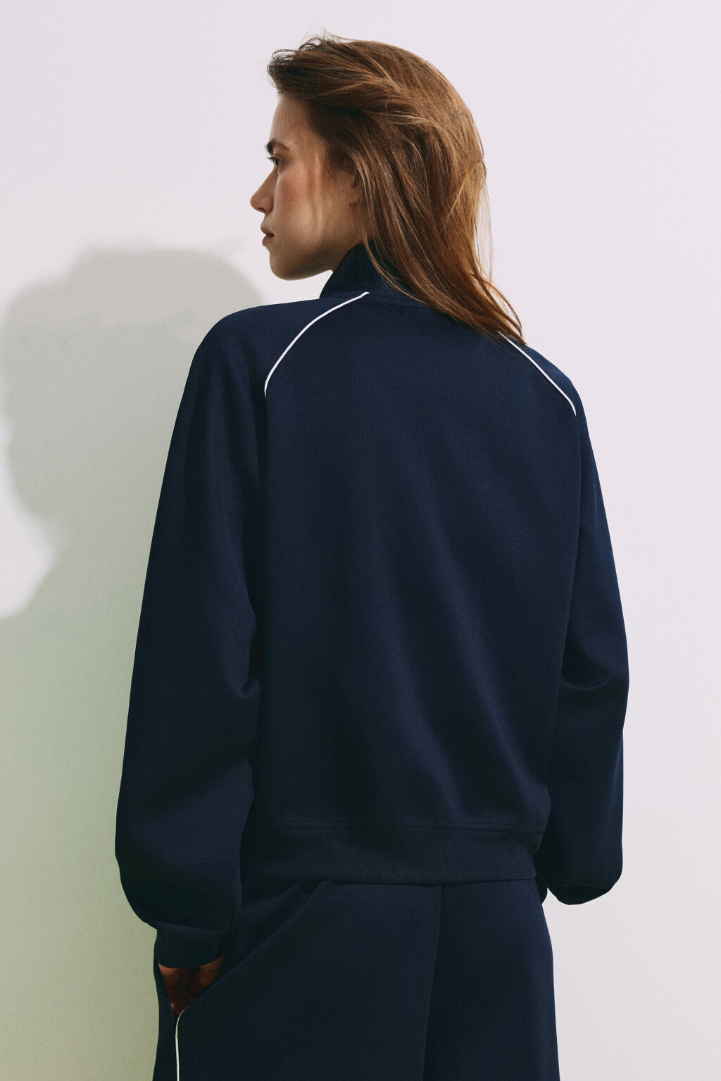 Куртка-олимпийка с лампасами - цвет синий - 4