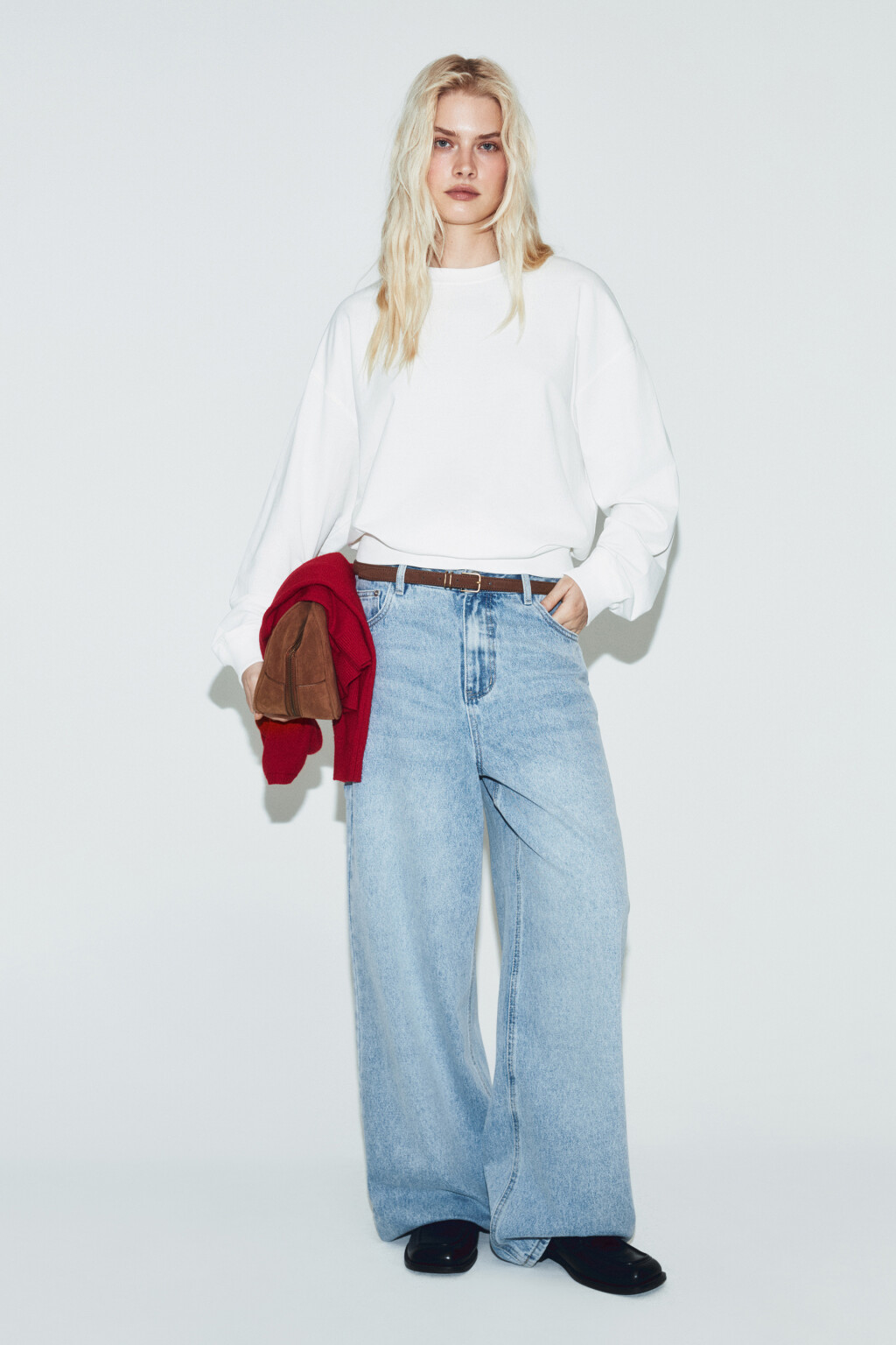 Свитшот базовый из хлопкового трикотажа - цвет молочный - 5