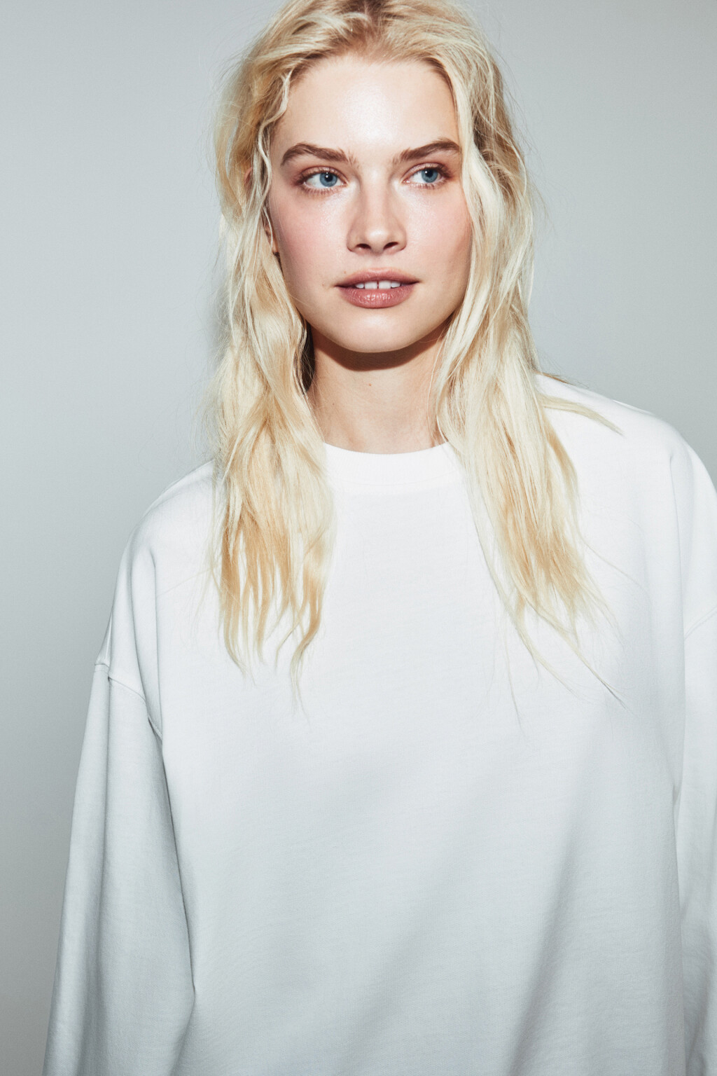 Свитшот базовый из хлопкового трикотажа - цвет молочный - 7