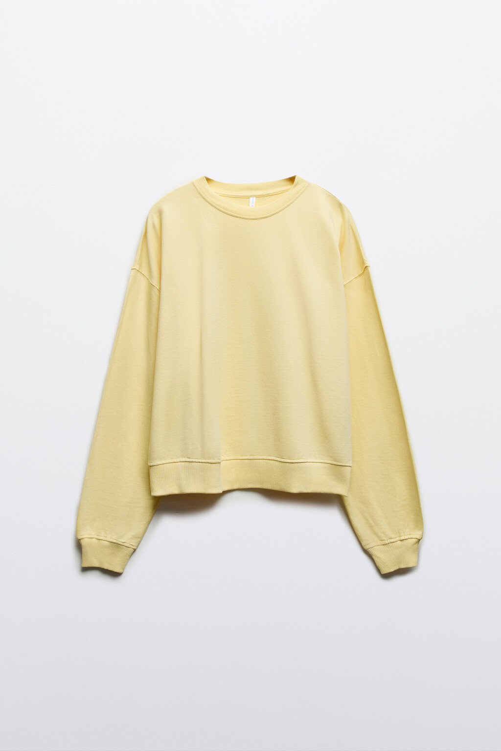 Свитшот базовый из хлопкового трикотажа - цвет желтый - 1
