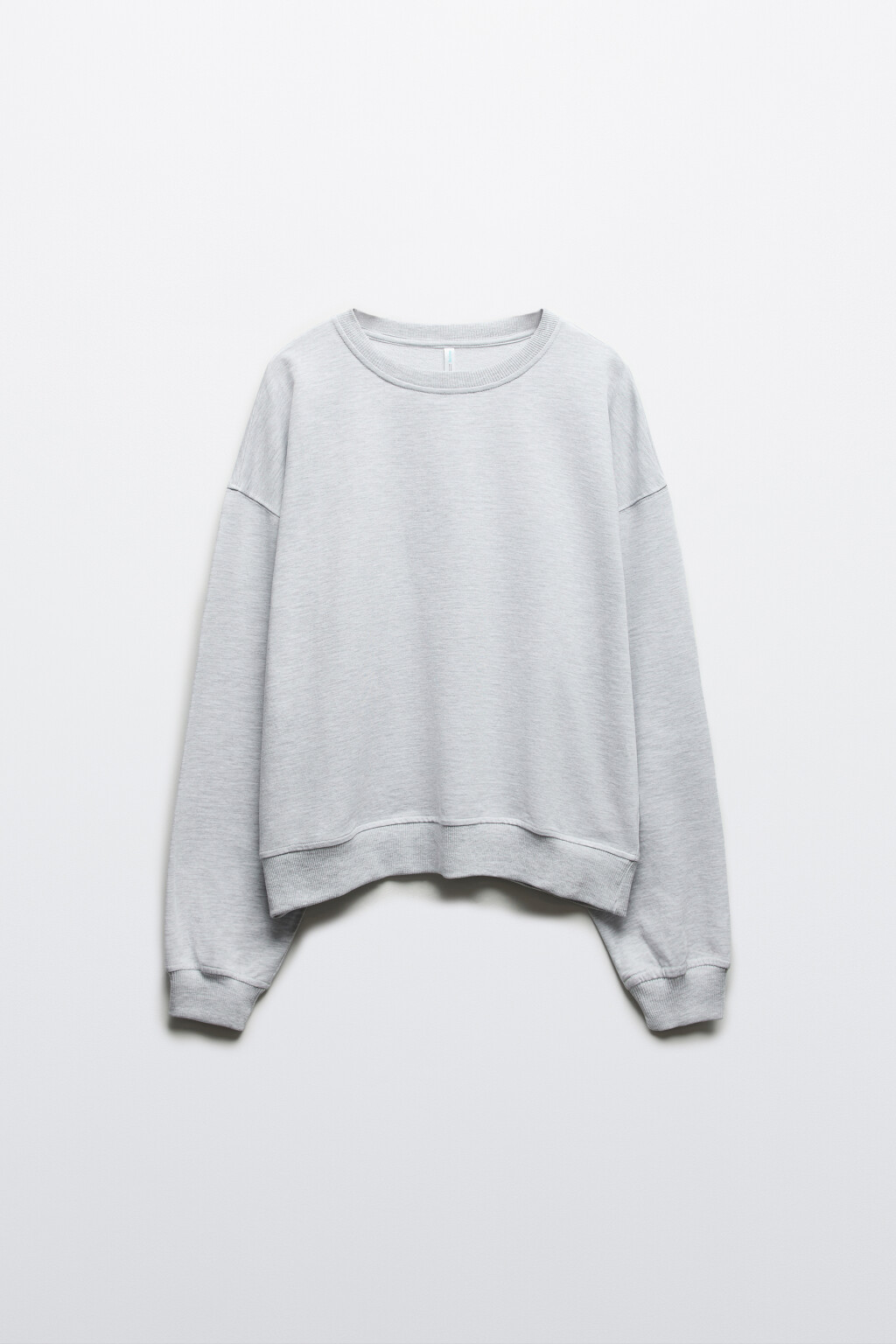 Свитшот базовый из хлопкового трикотажа - цвет серый - 1