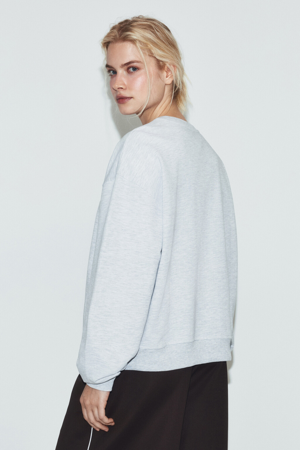 Свитшот базовый из хлопкового трикотажа - цвет серый - 3