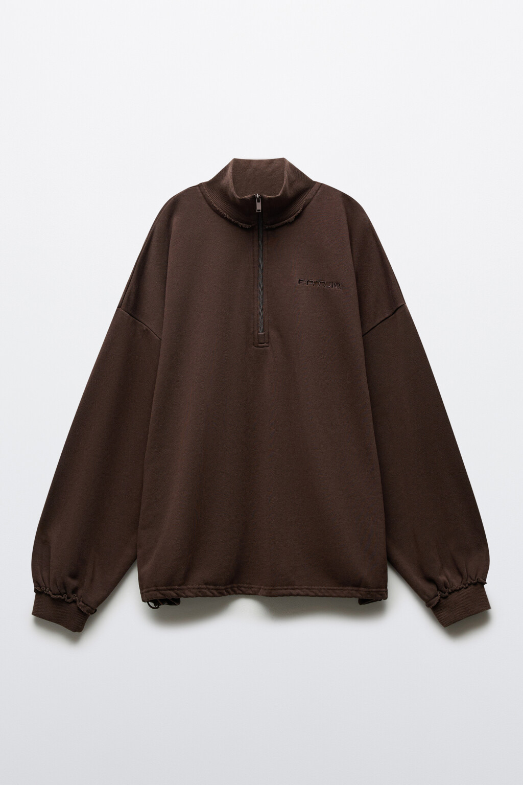 Свитшот oversize из футера с вареным эффектом - цвет коричневый - 1