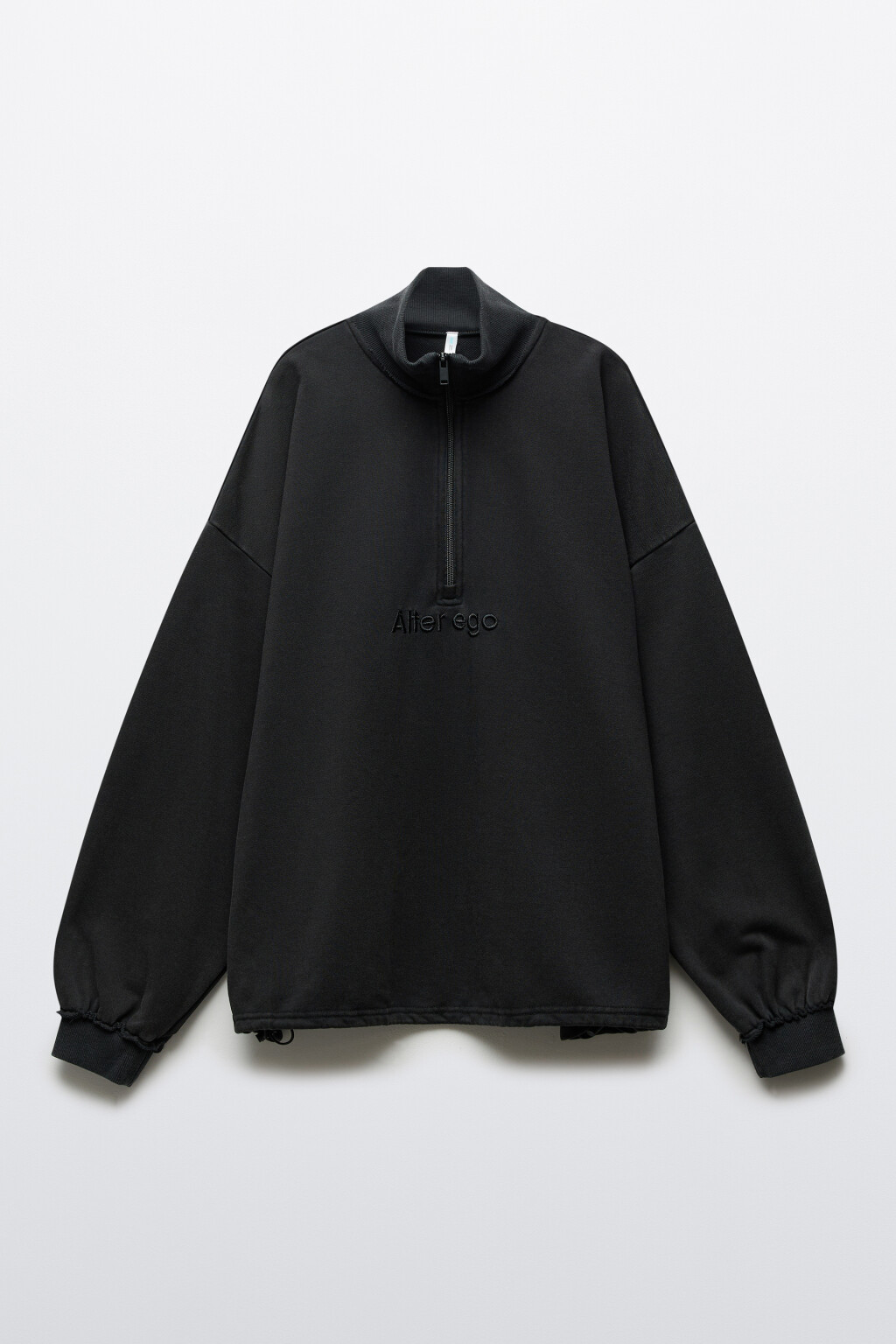 Свитшот oversize из футера с вареным эффектом - цвет серый - 1