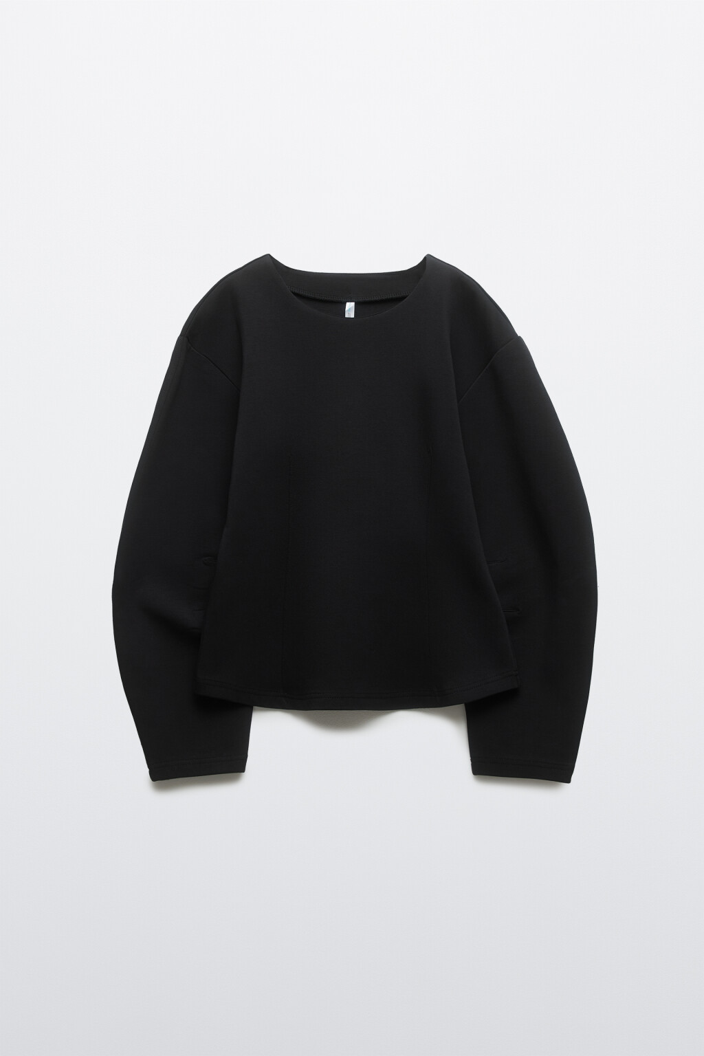 Свитшот приталенный с объемными рукавами - цвет черный - 7
