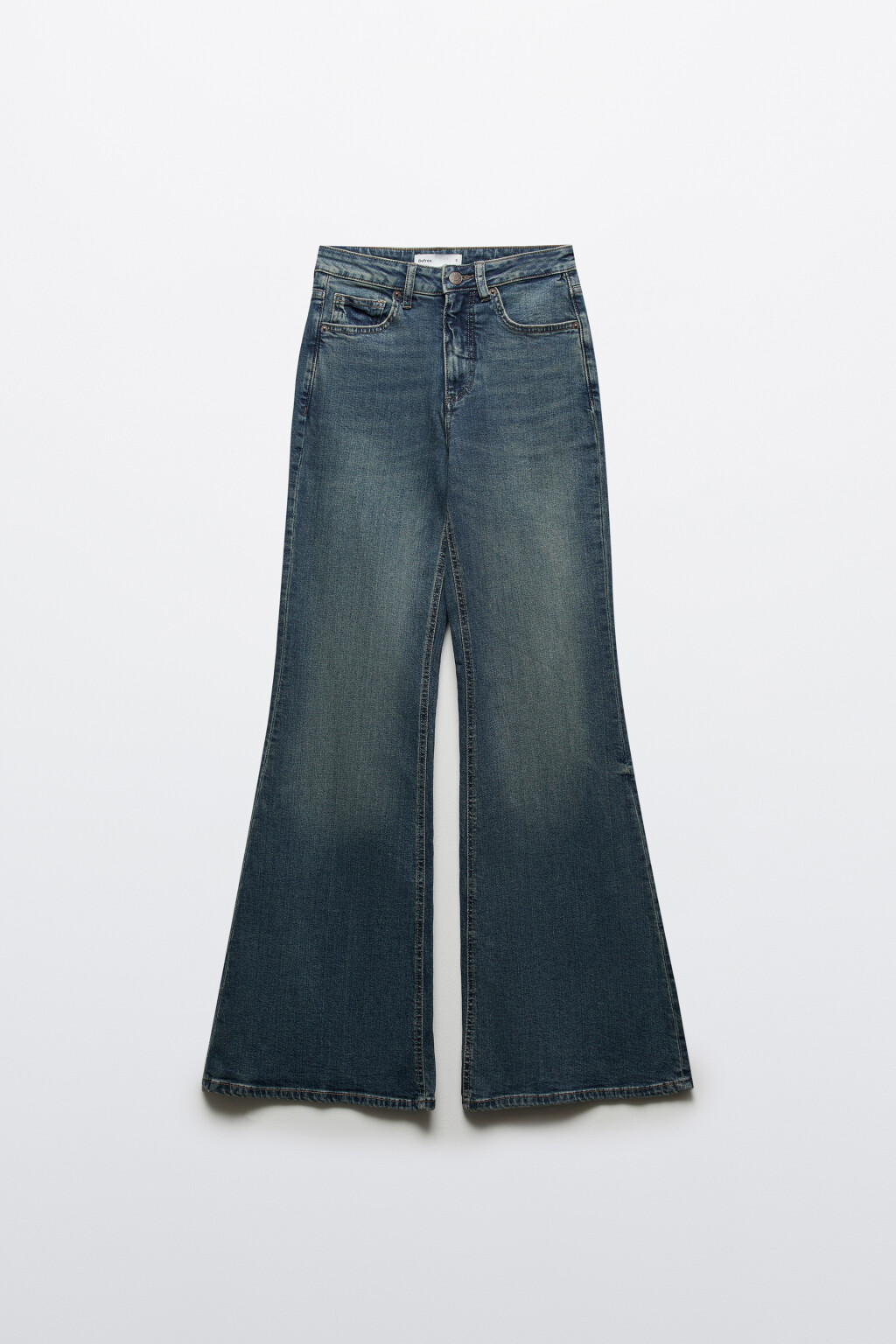 Джинсы клеш удлиненные со средней посадкой - цвет синий - 1