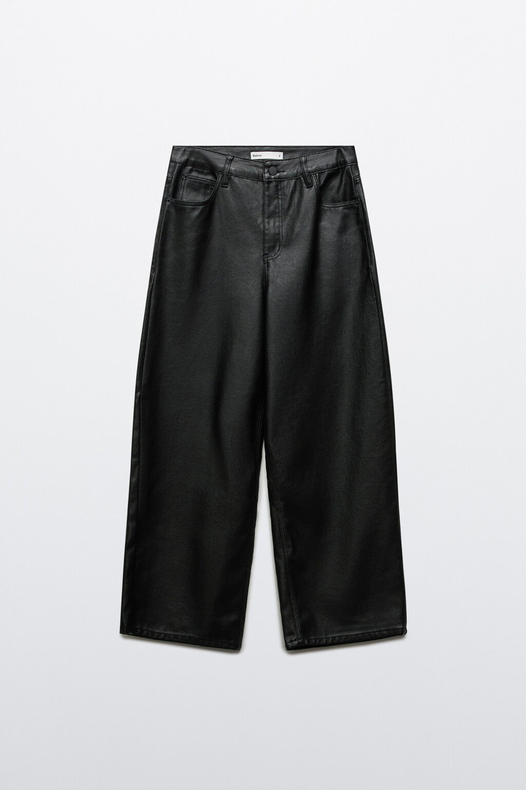 Джинсы baggy fit с кожаным накатом - цвет черный - 9