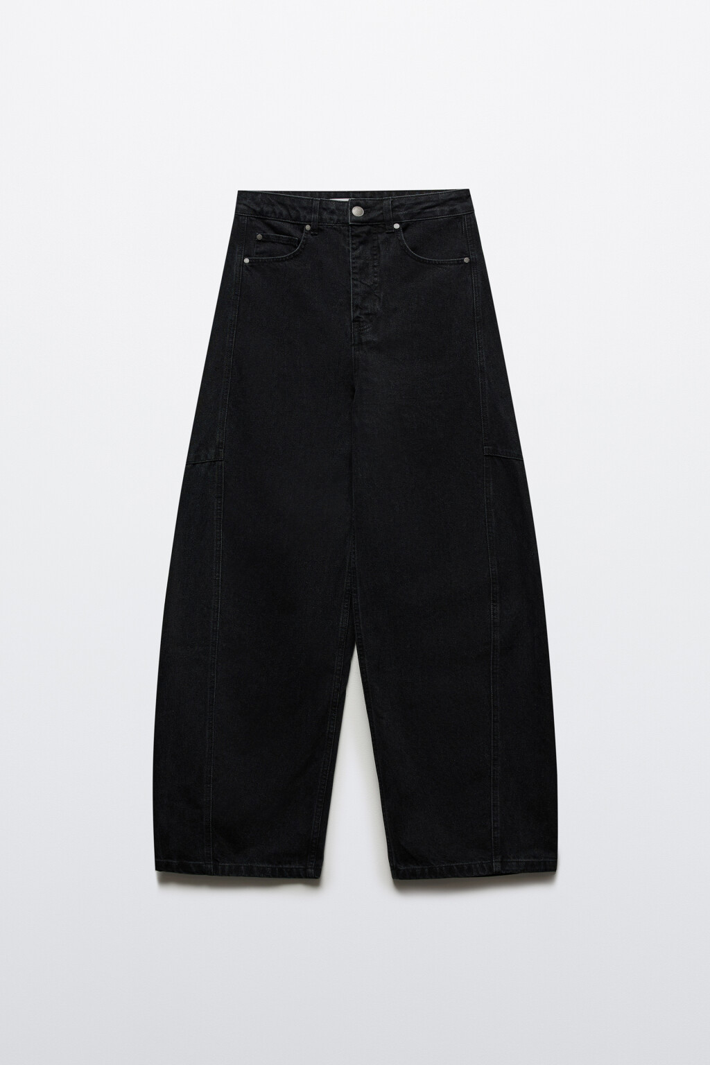 Джинсы barrel fit широкие - цвет черный - 1