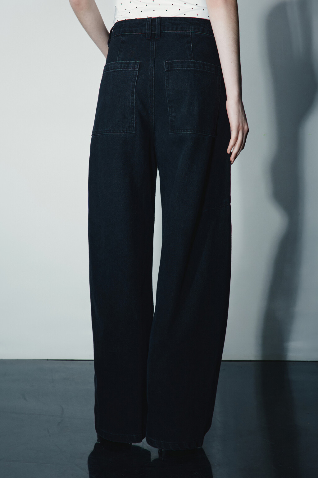 Джинсы barrel fit широкие - цвет черный - 5