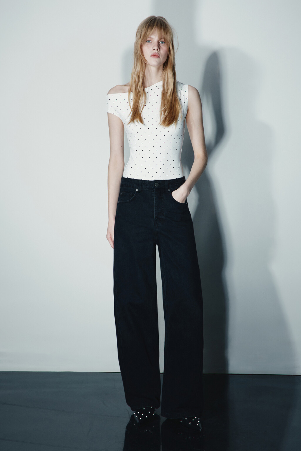 Джинсы barrel fit широкие - цвет черный - 6