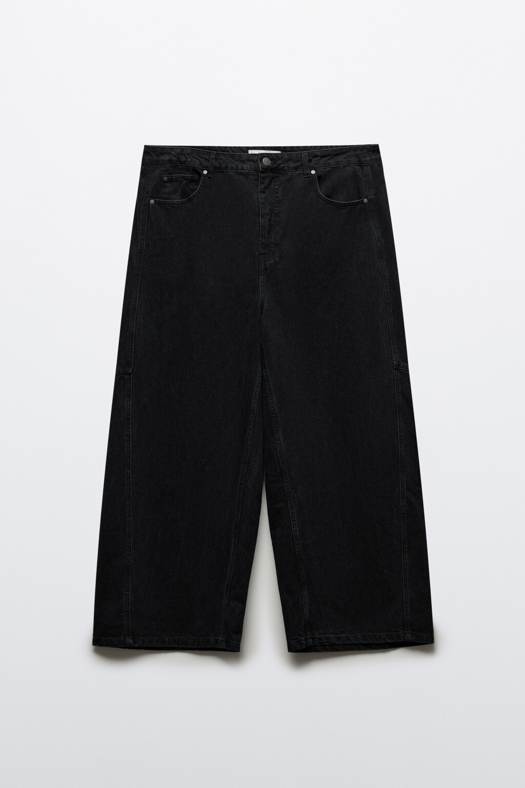 Джинсы barrel fit объемные - цвет черный - 1