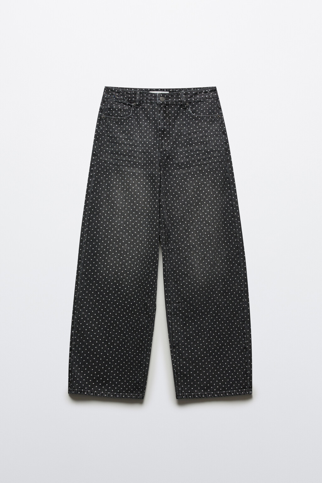 Джинсы baggy fit в горошек - цвет серый - 7