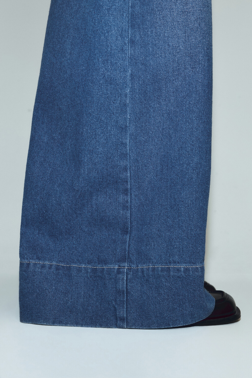 Джинсы wide leg с высокой посадкой и узором - цвет голубой - 6