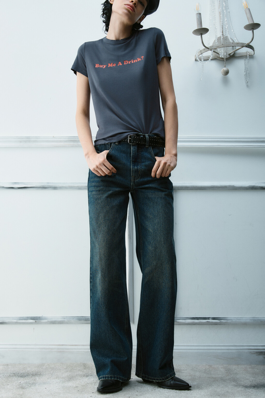 Джинсы straight fit со средней посадкой - цвет темный тинт - 2