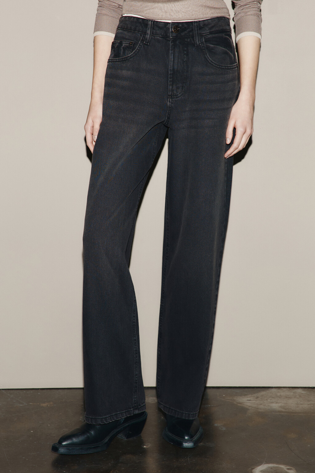 Джинсы прямые со средней посадкой - цвет коричневый - 2