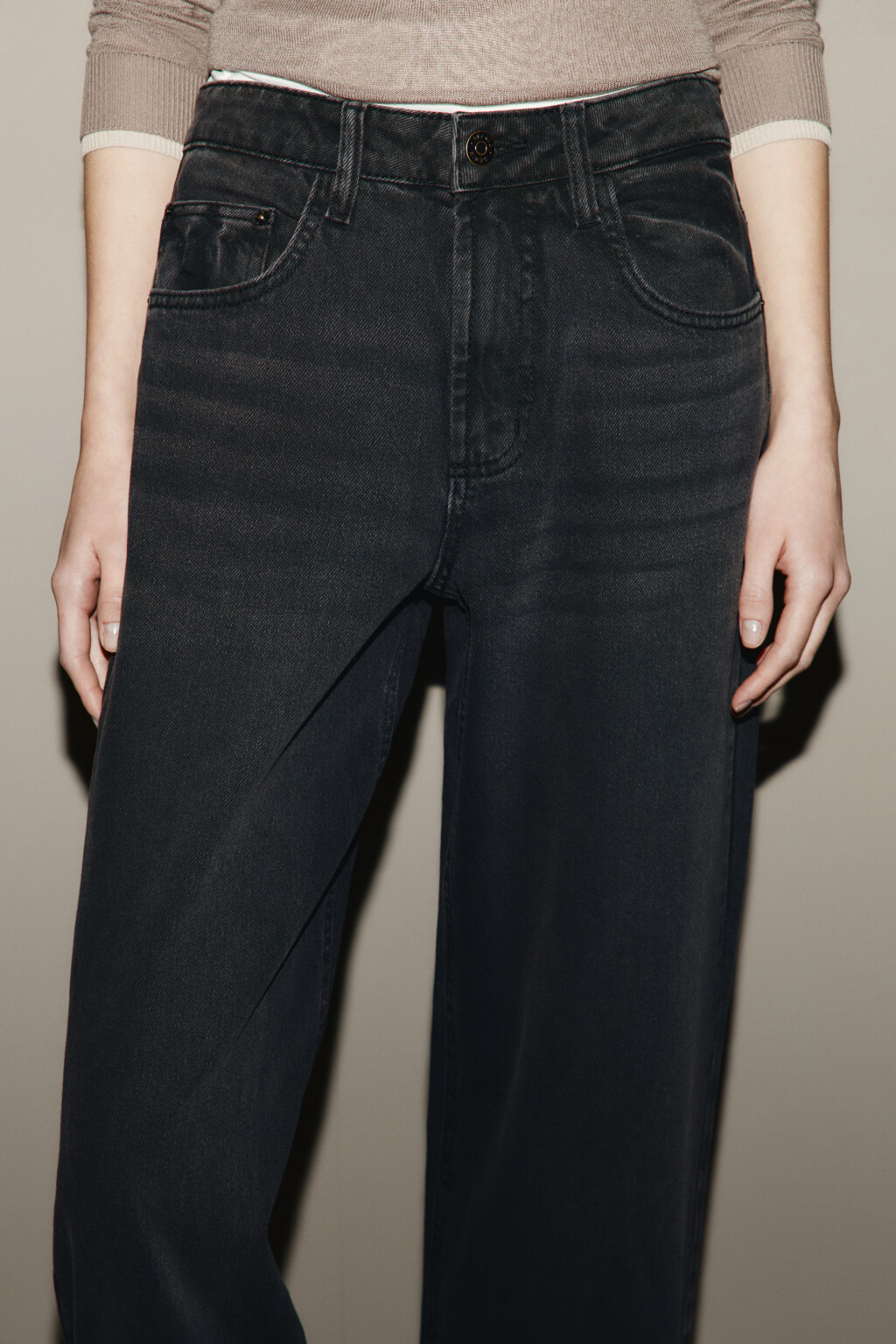 Джинсы прямые со средней посадкой - цвет коричневый - 5