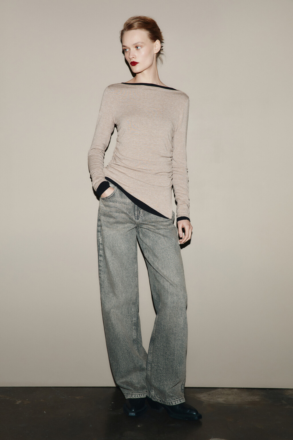 Джинсы прямые со средней посадкой - цвет бежевый - 4