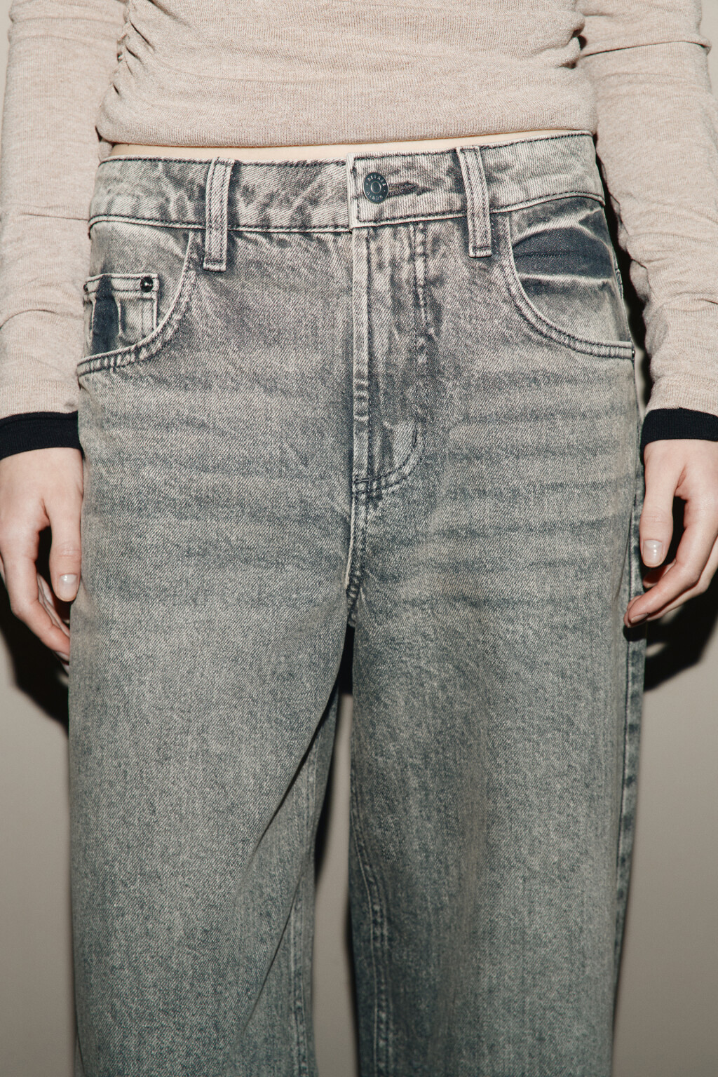 Джинсы прямые со средней посадкой - цвет бежевый - 5