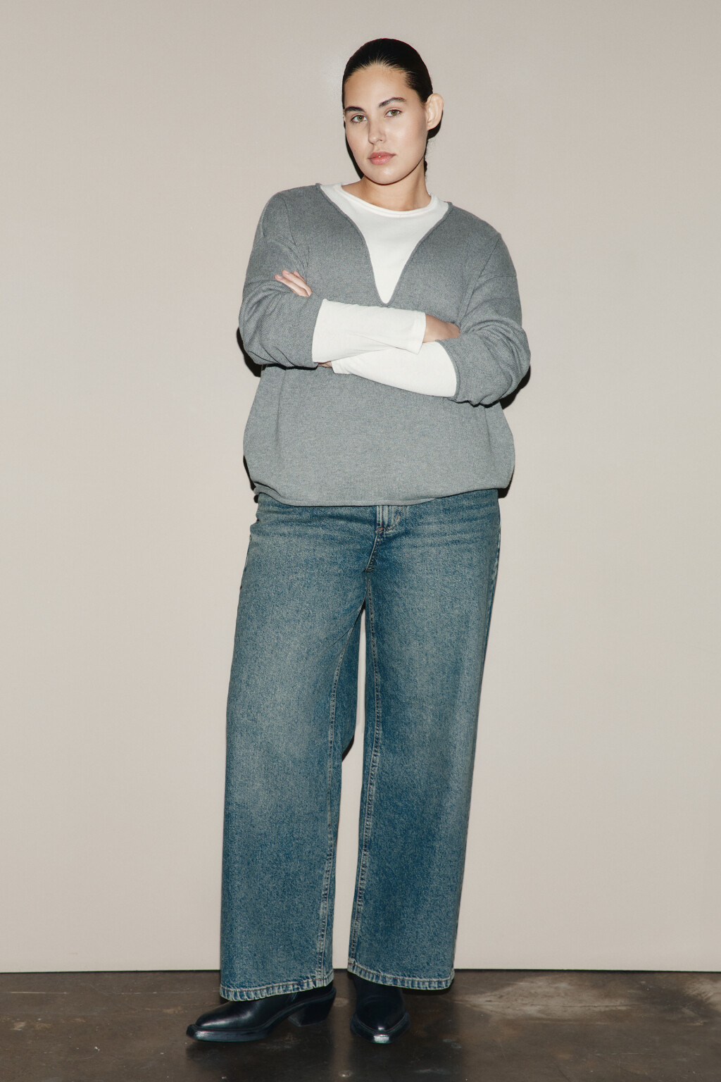 Джинсы прямые со средней посадкой - цвет темный тинт - 4