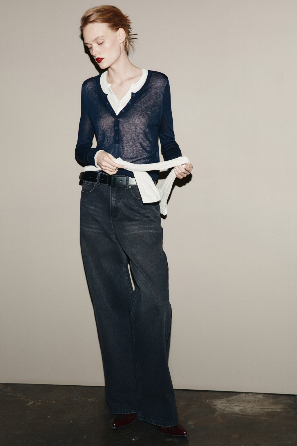 Джинсы baggy fit с низкой посадкой - цвет серый - 1