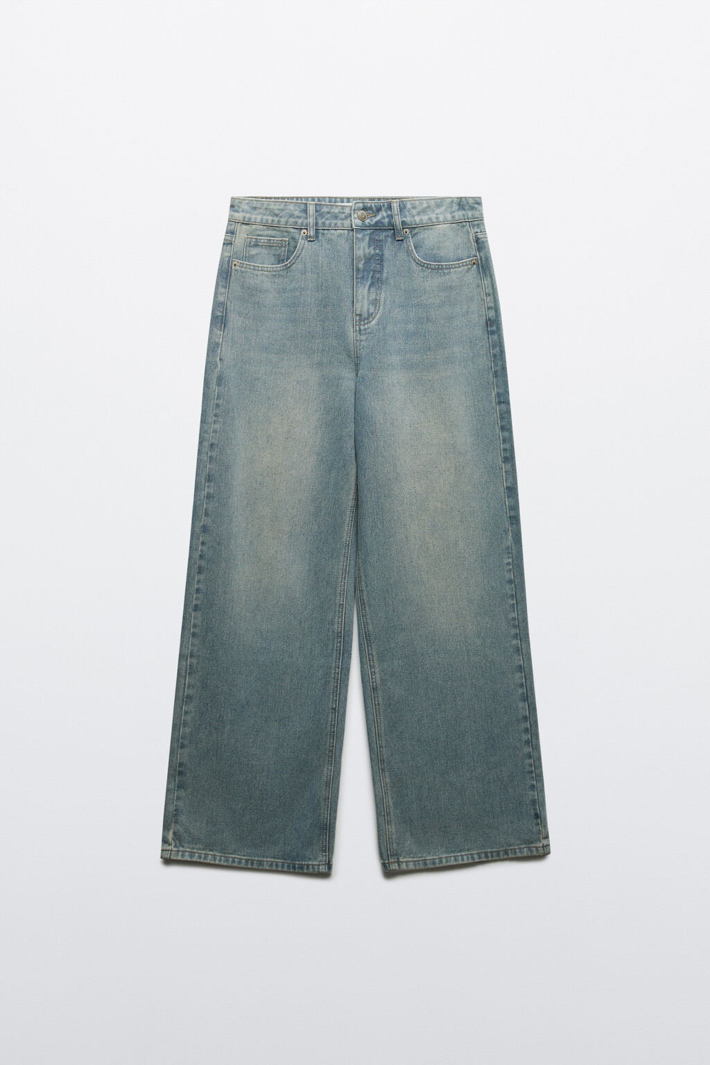 Джинсы baggy fit с низкой посадкой - цвет синий - 1