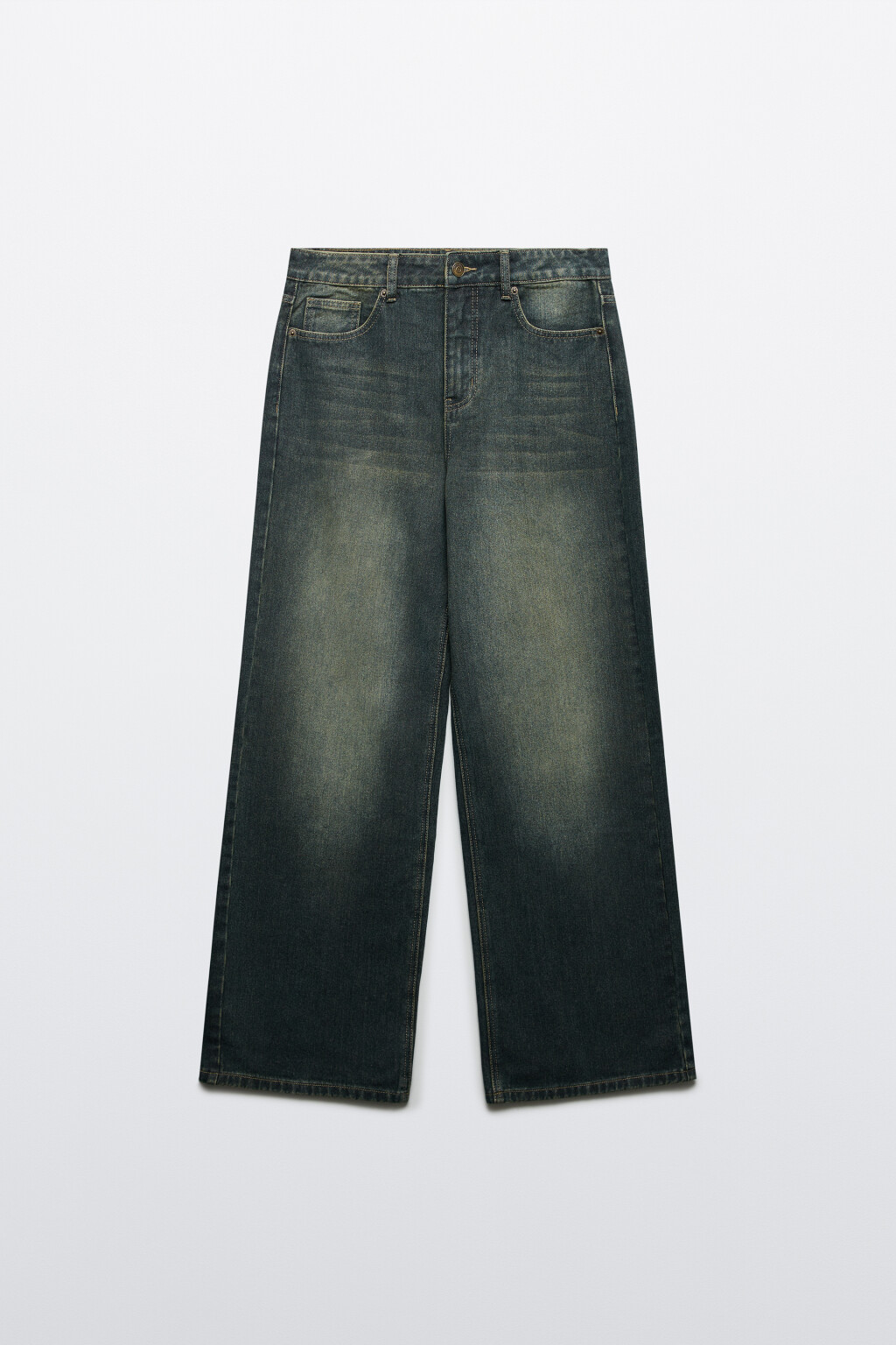 Джинсы baggy fit с низкой посадкой - цвет темный тинт - 1