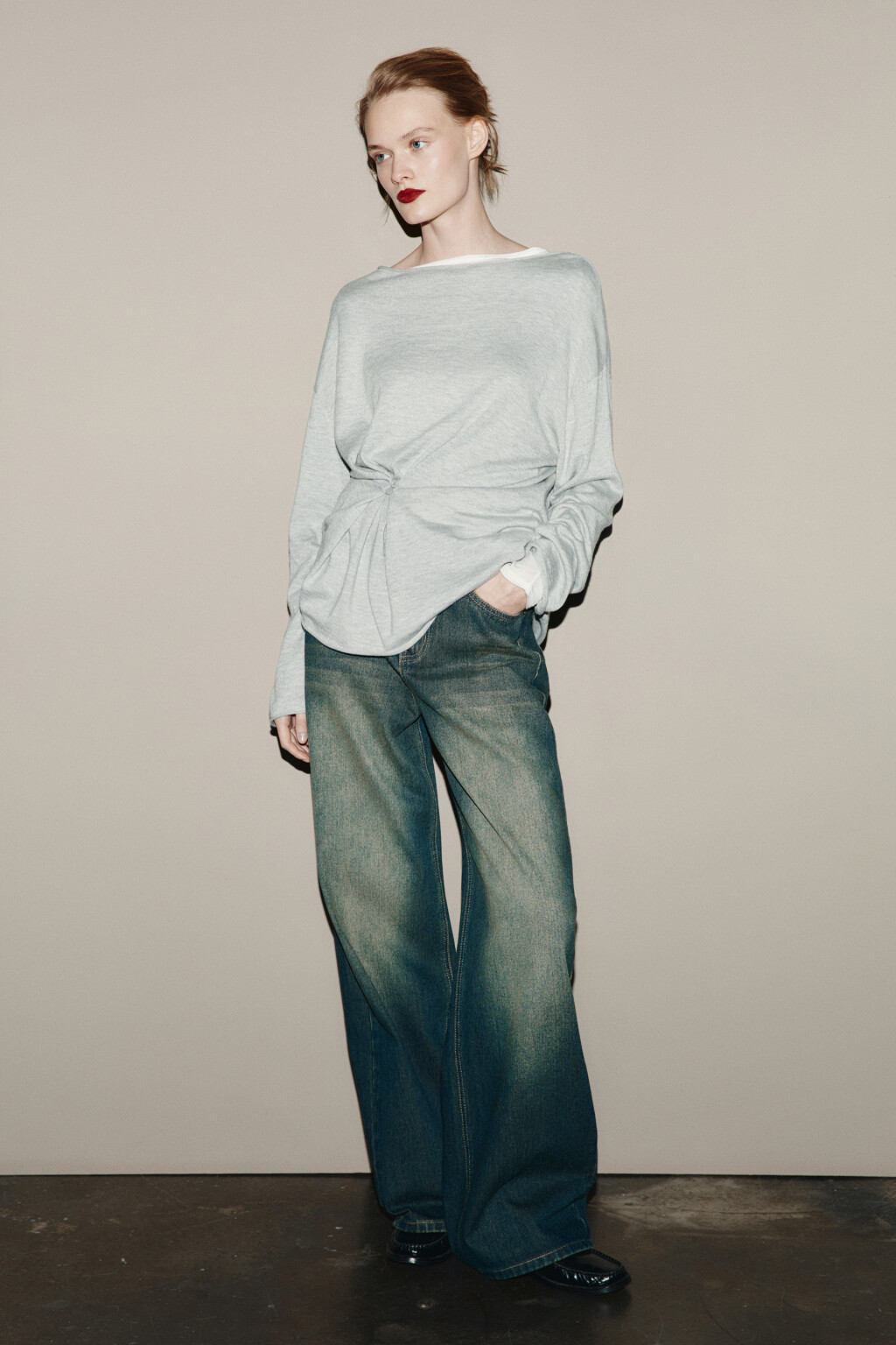 Джинсы baggy fit с низкой посадкой - цвет темный тинт - 5