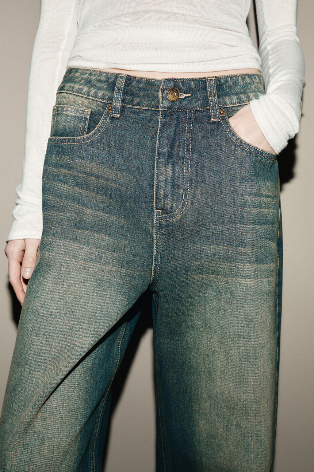 Джинсы baggy fit с низкой посадкой - цвет темный тинт - 6