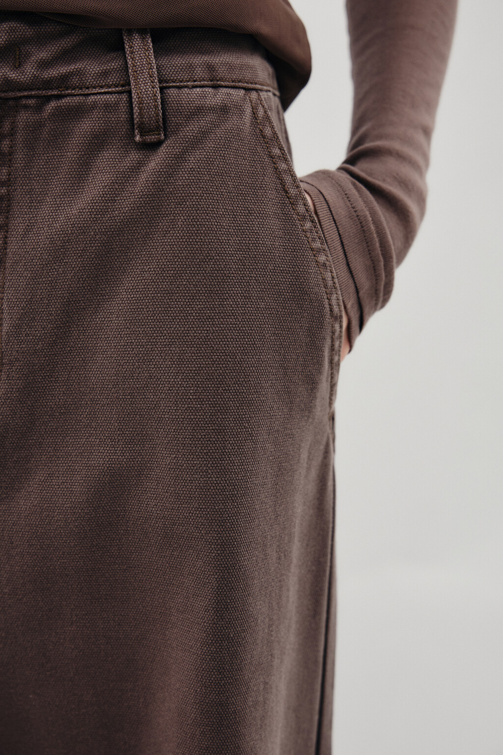 Джинсы baggy fit с подворотами - цвет коричневый - 7