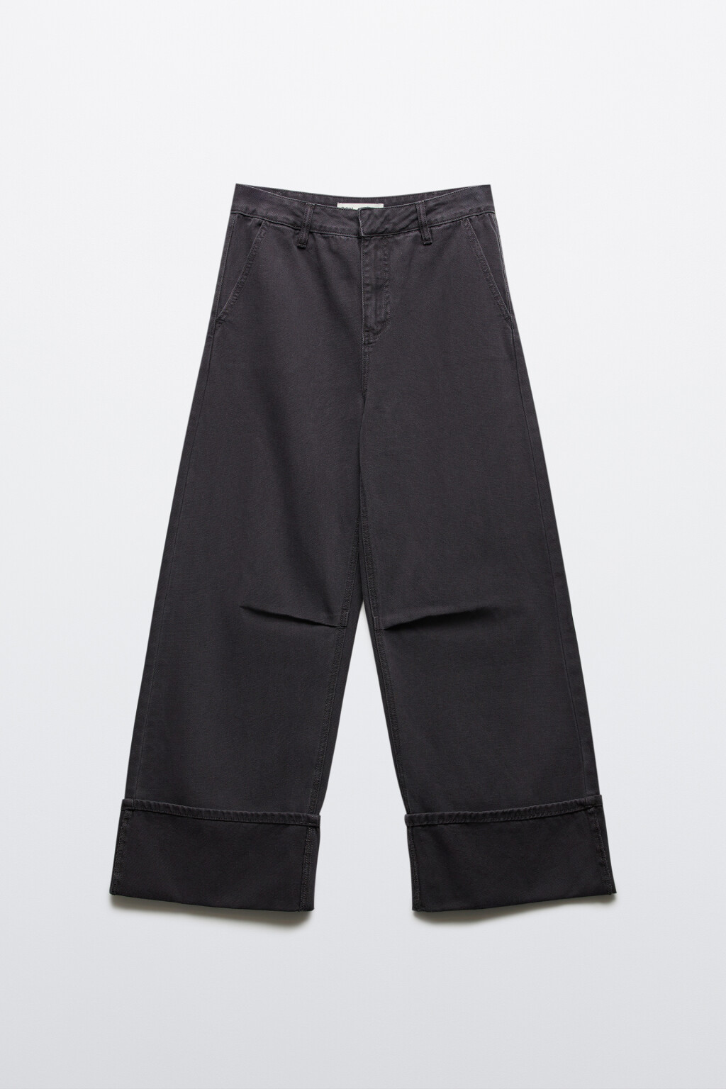 Джинсы baggy fit с подворотами - цвет серый - 1