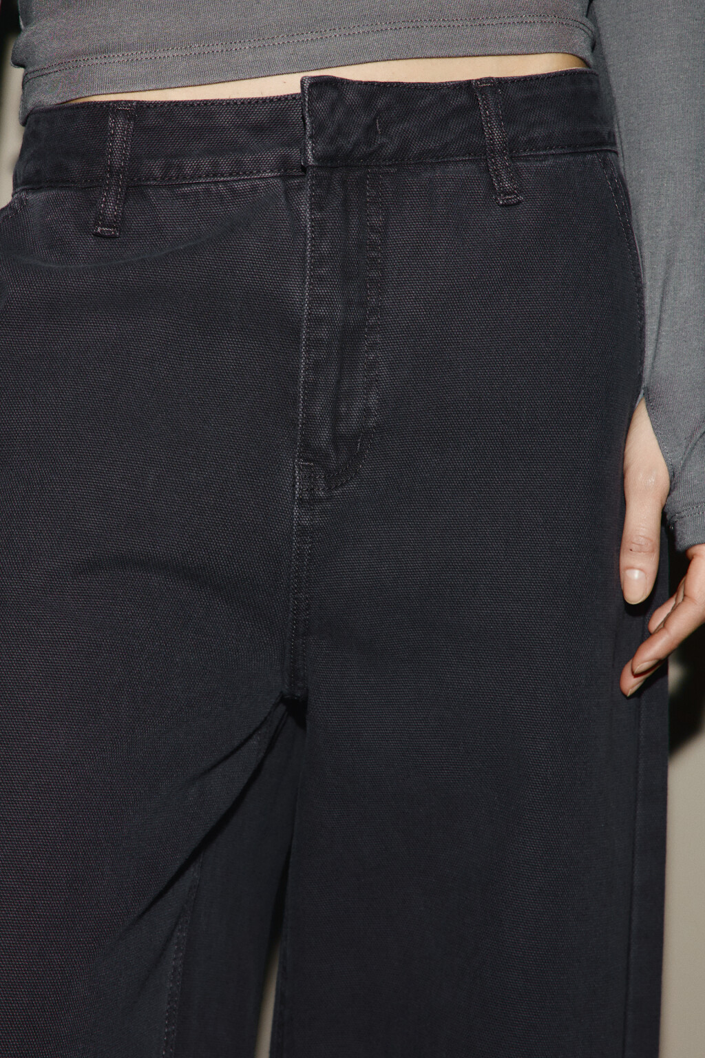 Джинсы baggy fit с подворотами - цвет серый - 5